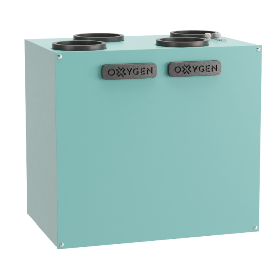 Rekuperators OXYGEN Easy V400 + CO2 sensors / vertikālais (ar iebūvētu El.priekšildītāju 2.0 kW)