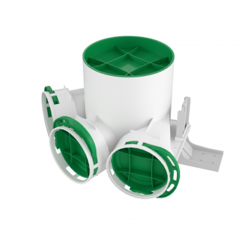 Universālās montāžas HDPE difuzora kārba 3x Ø75 VPB125-3 Universālās montāžas HDPE difuzora kārba 3x Ø75 VPB125-3