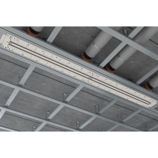 Iebūvējams ģipša difuzors ERGOVENT LINEO PRO-CONDI 125/1050/2 SLOT 20mm ar EPP izolācijas kārbu
