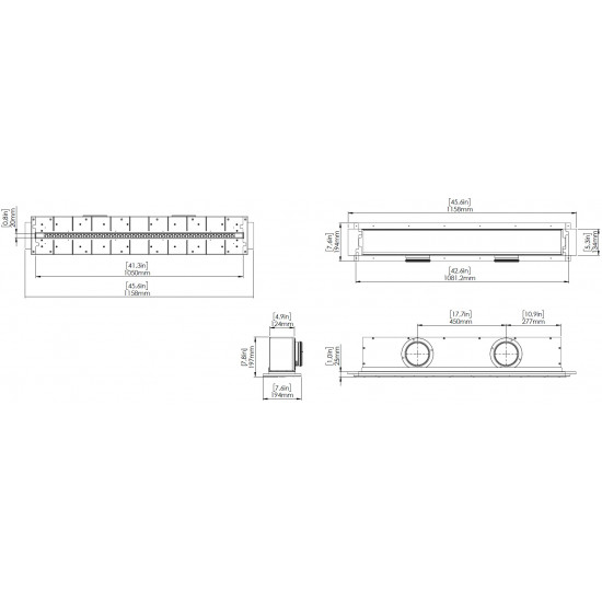 Iebūvējams PVC materiāla difuzors ERGOVENT LINEO PRO-PUZZLE 125/1050/1 SLOT 20mm (AC)
