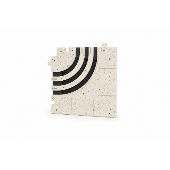 Ergovent Lineo Pro Puzzle diffuser moulage elbow rounded (3 slot x 20 mm / 90-degree)