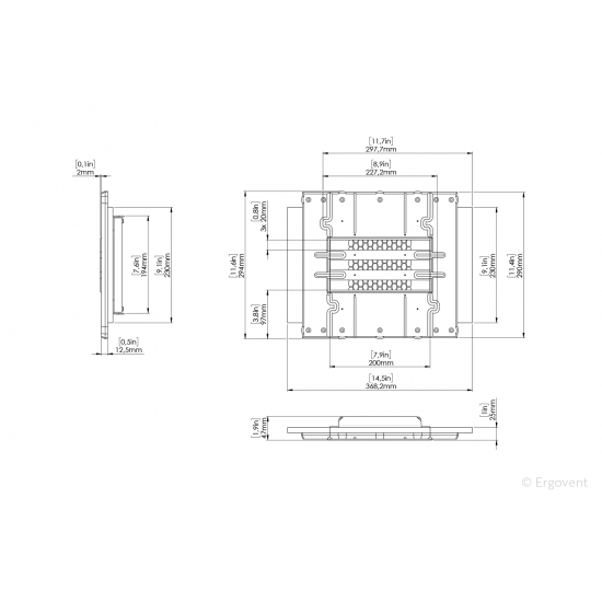Moulage for Ergovent Lineo Pro Puzzle diffuser (3 slot x 20 mm x 200 mm)