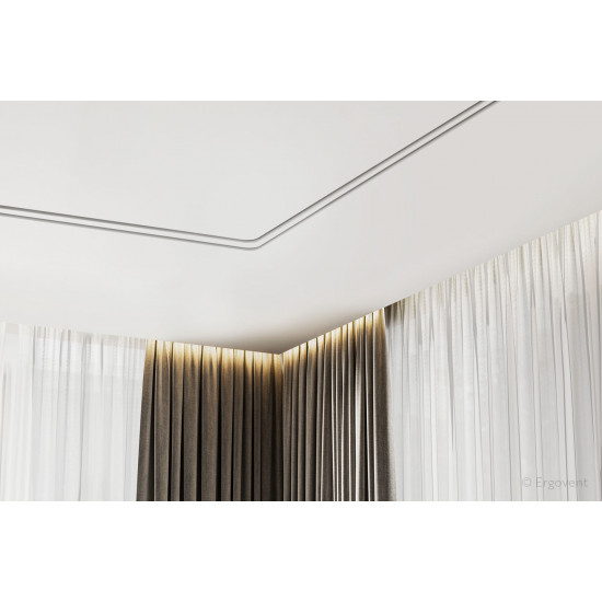 Ergovent Lineo Pro Puzzle diffuser moulage elbow rounded (2 slot x 20 mm / 90-degree)