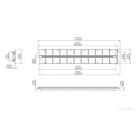 Накладка для диффузора Ergovent Lineo Pro Puzzle (1 slot x 20 мм x 1050 мм)
