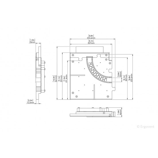 Ergovent Lineo Pro Puzzle diffuser moulage elbow rounded (1 slot x 20 mm / 90-degree)
