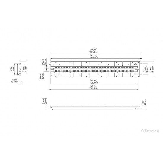 Накладка для диффузора Ergovent Lineo Pro Puzzle (2 slot x 20 мм x 1050 мм)
