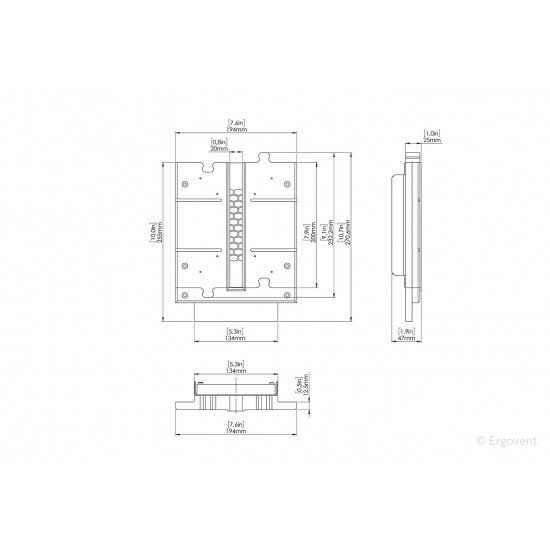 Moulage for Ergovent Lineo Pro Puzzle diffuser (1 slot x 20 mm x 200 mm)