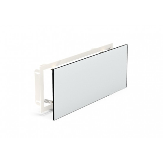 Fitt rectangular White Glass diffuser 300x100mm VMDP "Flat Glass" (RAL9010)