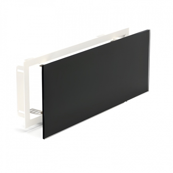 Fitt rectangular Black Glass diffuser 300x100mm VMDP "Flat Glass" (RAL9010)