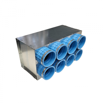 Galvanised tin air distribution manifold Ø90 mm x 8 - Ø160 mm Galvanised tin air distribution manifold Ø90 mm x 8 - Ø160 mm