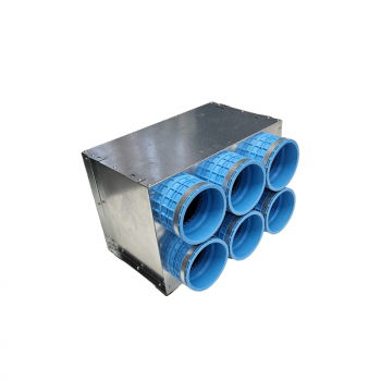 Galvanised tin air distribution manifold Ø90 mm x 6 - Ø160 mm Galvanised tin air distribution manifold Ø90 mm x 6 - Ø160 mm
