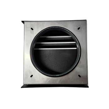 Square outdoor grille ST Ø160 mm: Black (RAL 9005) exhaust