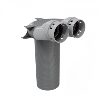 Polycarbonate diffuser box: 2×Ø75 / Ø125 mm / Floor version WITH extension