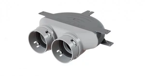 Polycarbonate diffuser box: 2×Ø75 / Ø125 mm / Under-ceiling version I ...