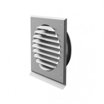 Square outdoor grille with drop catch Ø156 mm
