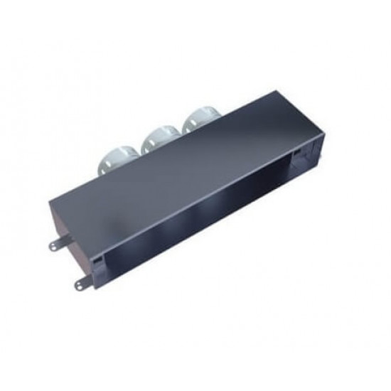 Stainless steel diffuser box 3 x Ø90 mm / Straight flow