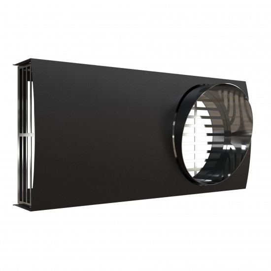 Combined outdoor grille STDJ Ø125 - Ø160 mm / Black ( RAL: 9005)