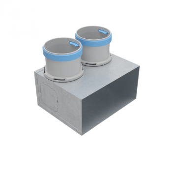 Diffuser box VG 2 x Ø75 mm / For rectangular diffusers VG12 / VNG12 / VPG12 (Without connection socket) Diffuser box VG 2 x Ø75 mm / For rectangular diffusers VG12 / VNG12 / VPG12 (Without connection socket)