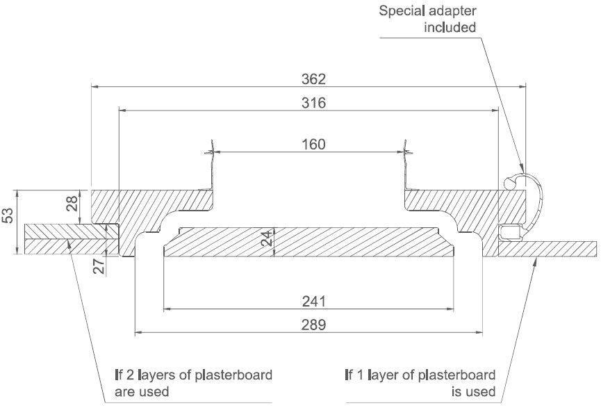 160mm Diffusers Built-in gypsum diffuser P CIRCLE Ø160 mm (with Coanda effect) I +371 ...